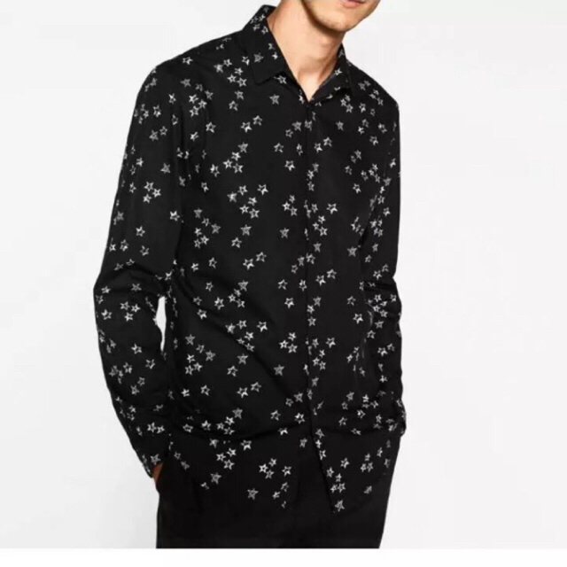 ZARA - ZARA 激レア 即完売 星 スター柄 メンズ シャツ ブラック の