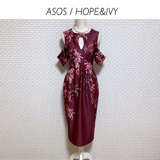 エイソス(asos)の【試着のみ】ASOS/HOPE&IVY オープンショルダー タイトワンピース(ひざ丈ワンピース)