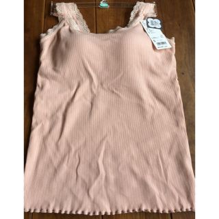 ユニクロ(UNIQLO)の新品未使用♡ユニクロ リブレース ブラトップ ピンク S(タンクトップ)