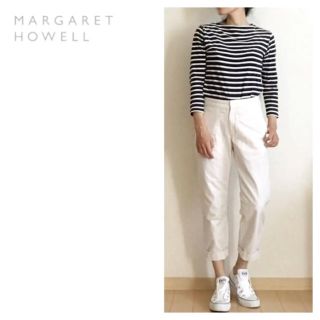 マーガレットハウエル(MARGARET HOWELL)のMARGARET HOWELL☆マーガレットハウエル☆MHL☆パンツ☆白☆リネン(クロップドパンツ)