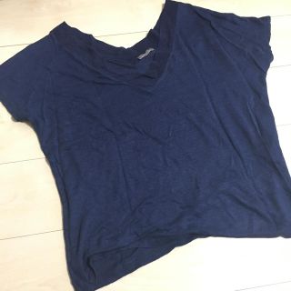 ザラ(ZARA)のZARA トップス ネイビー(カットソー(半袖/袖なし))