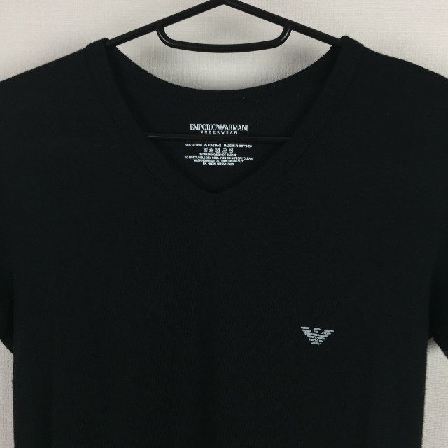 Emporio Armani(エンポリオアルマーニ)の美品 エンポリオアルマーニ 半袖Tシャツ ブラック サイズS メンズのトップス(Tシャツ/カットソー(半袖/袖なし))の商品写真