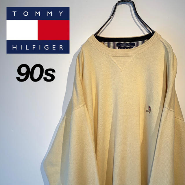 TOMMY HILFIGER - 【旧タグ 90s】 オールド トミー ワンポイント刺繍ロゴ コットンニットの通販 by ☆SCARERS