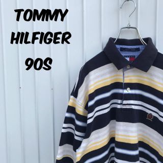 トミーヒルフィガー(TOMMY HILFIGER)のトミーヒルフィガー 90s マルチカラー ボーダー トミーライオン ポロシャツ(ポロシャツ)