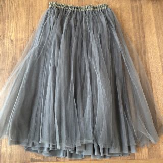 トッコ(tocco)の【再出品・値下げ】チュールスカート tocco closet カーキ(ひざ丈スカート)