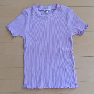 グローバルワーク(GLOBAL WORK)のGLOBAL WORK フリルネックメローTシャツ XXL（130-140）(Tシャツ/カットソー)