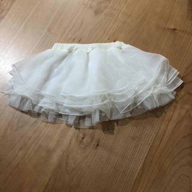 kid’s zoo(キッズズー)のチュールスカート 白 ホワイト キッズ/ベビー/マタニティのベビー服(~85cm)(スカート)の商品写真