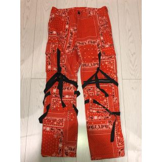 オフホワイト(OFF-WHITE)のROGIC revenge galleryボンテージカーゴパンツ M オレンジ(ワークパンツ/カーゴパンツ)