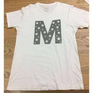 エム(M)のM (エム) ウォッシュ加工スター柄MロゴTシャツ オフホワイト 【中古】(Tシャツ/カットソー(半袖/袖なし))