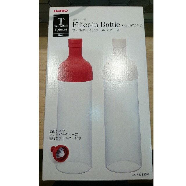 HARIO(ハリオ)の【HARIO】Filter in Bottle ／Red & White インテリア/住まい/日用品のキッチン/食器(容器)の商品写真