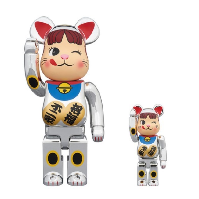 ベアブリック BE@RBRICK ペコちゃん 招き猫 銀メッキ 400% ベアブリック BE@RBRICK ペコちゃん 招き猫 銀メッキ 400%