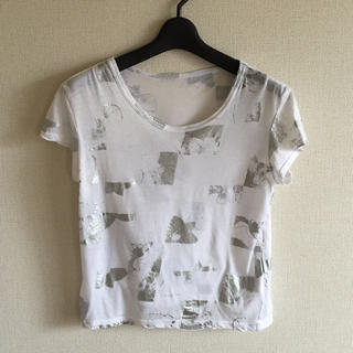 ヨウジヤマモト(Yohji Yamamoto)のY'S♡銀箔デザインTシャツ(Tシャツ(半袖/袖なし))