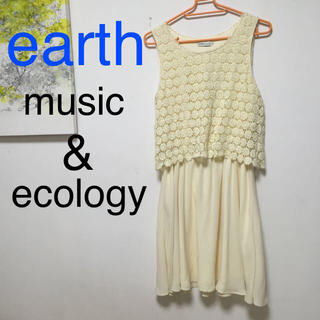 アースミュージックアンドエコロジー(earth music & ecology)のレースシフォンワンピース(ひざ丈ワンピース)