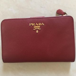 プラダ(PRADA)のPRADA 財布 折りたたみ サイフ 赤 レッド ロゴ プラダ(財布)