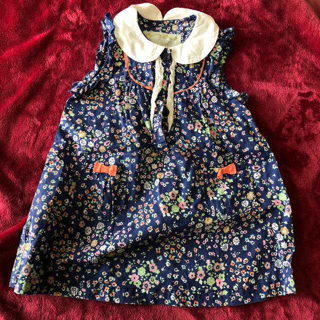 キッズ 花柄ワンピース80 キッズ/ベビー/マタニティのキッズ服女の子用(90cm~)(ワンピース)の商品写真