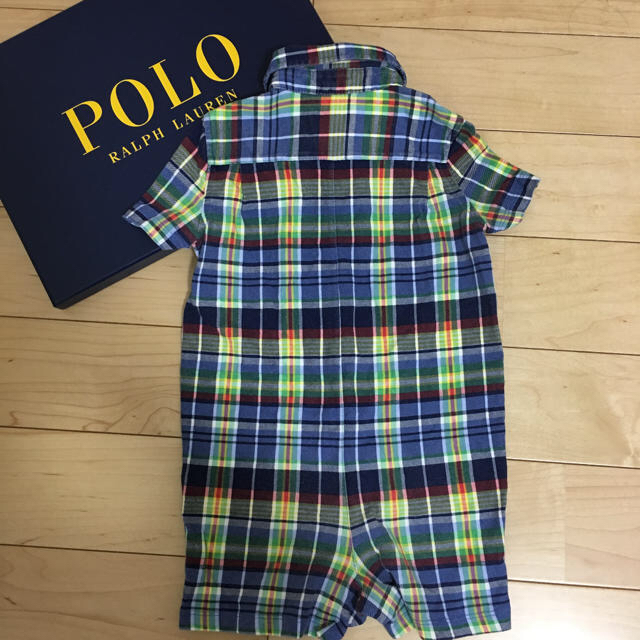 POLO RALPH LAUREN(ポロラルフローレン)のポロ ラルフローレン チェック ロンパース 美品 18M 80 キッズ/ベビー/マタニティのベビー服(~85cm)(ロンパース)の商品写真