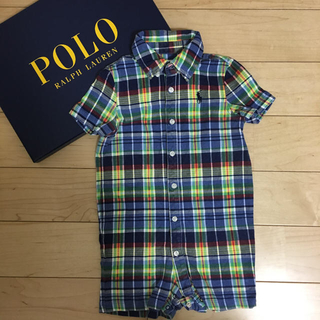 ポロラルフローレン(POLO RALPH LAUREN)のポロ ラルフローレン チェック ロンパース 美品 18M 80(ロンパース)