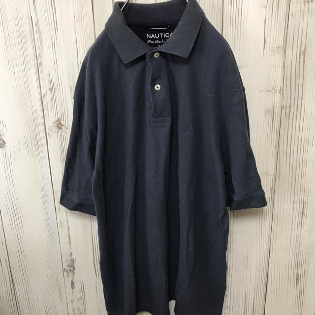希少】NAUTICA ノーティカ ワンポイントロゴ刺繍入りポロシャツ