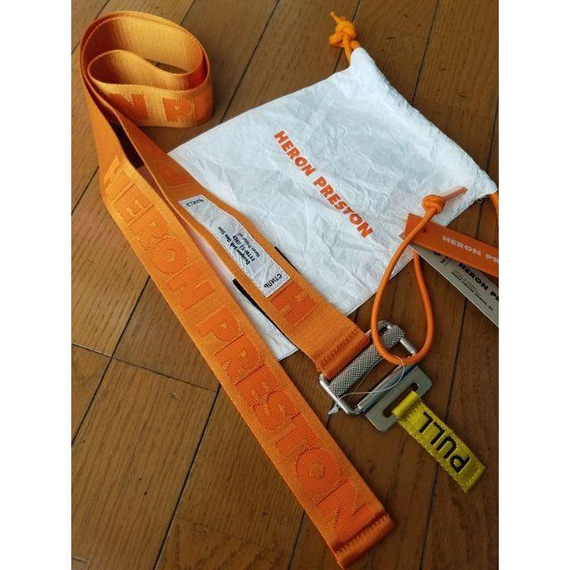 HERON PRESTON Jacquard ロゴ ベルト Orange