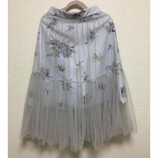 スナイデル(SNIDEL)のsnidel.花柄チュールスカート(ひざ丈スカート)