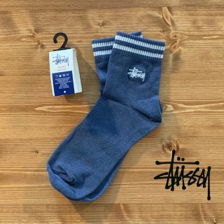 ステューシー(STUSSY)の【新品未使用】STUSSY ストライプ ソックス / ブルー / 靴下(ソックス)