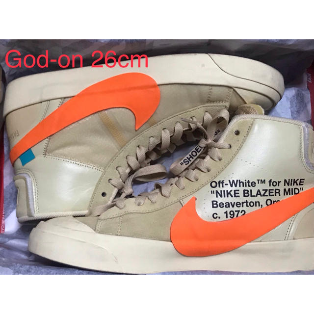 NIKE(ナイキ)のOFF-WHITE × NIKE BLAZER MID オフホワイト 26cm メンズの靴/シューズ(スニーカー)の商品写真