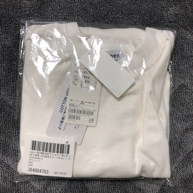 coen(コーエン)のcoen 2019USAコットンハイネックTシャツ ホワイト レディースのトップス(Tシャツ(半袖/袖なし))の商品写真