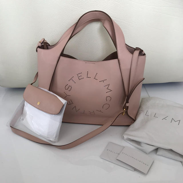 新品未使用♡ステラマッカートニー ロゴ 2way バッグ ピンク クロス