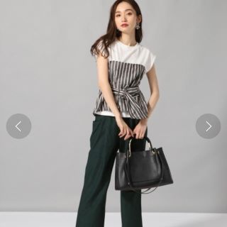 ジーナシス(JEANASIS)の新品 タグ付き JEANASIS ジーナシス ムジガラビスチェ カットソー 半袖(カットソー(半袖/袖なし))