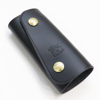 イルビゾンテ(IL BISONTE)の新品 正規品 イルビゾンテ ラージ キーケース スマートキー ケース ブラック(キーケース)