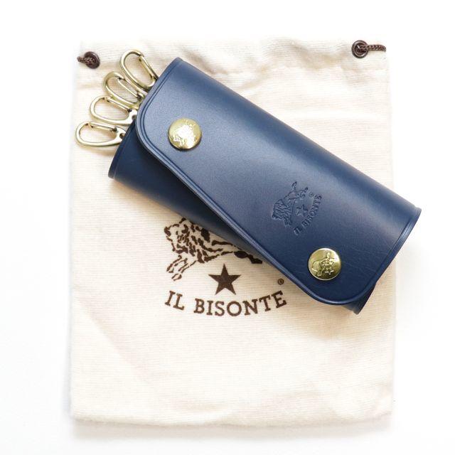 IL BISONTE(イルビゾンテ)の新品 正規品 イルビゾンテ ラージ キーケース スマートキー ケース ネイビー レディースのファッション小物(キーホルダー)の商品写真