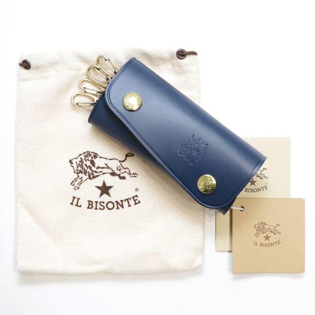 IL BISONTE(イルビゾンテ)の新品 正規品 イルビゾンテ ラージ キーケース スマートキー ケース ネイビー レディースのファッション小物(キーホルダー)の商品写真