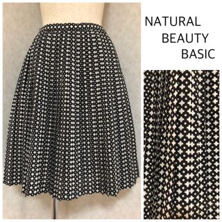 ナチュラルビューティーベーシック(NATURAL BEAUTY BASIC)のナチュラルビューティーベーシック 柄 プリーツスカート(ひざ丈スカート)