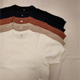 ユニクロ(UNIQLO)のUNIQLOワッフル Tシャツ S オフホワイト(Tシャツ(半袖/袖なし))