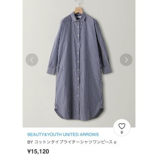 ビューティアンドユースユナイテッドアローズ(BEAUTY&YOUTH UNITED ARROWS)の美品 Beauty&Youth ストライプシャツワンピース(ロングワンピース/マキシワンピース)