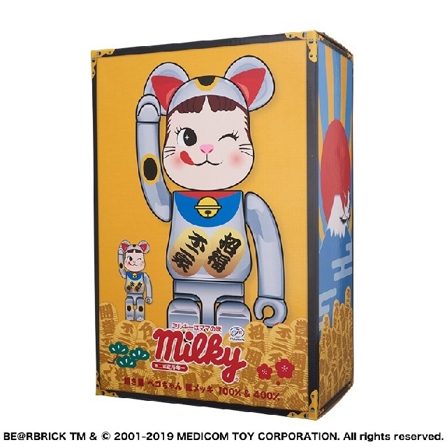 MEDICOM TOY(メディコムトイ)の【4set】BE@RBRICK 招き猫 ペコちゃん銀メッキ100％＆400％   エンタメ/ホビーのフィギュア(その他)の商品写真