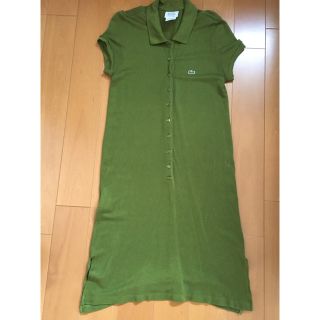 ラコステ(LACOSTE)のラコステ ポロワンピース グリーン 半袖(ひざ丈ワンピース)