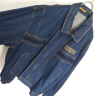 ランセル(LANCEL)の90s 日本製★LANCEL 刺繍 ビッグサイズ デザイン デニムジャケット(Gジャン/デニムジャケット)