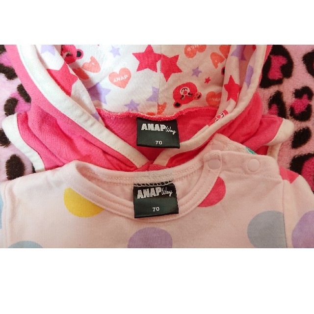 ANAP(アナップ)のANAP way ロンパース☆２枚セット キッズ/ベビー/マタニティのベビー服(~85cm)(ロンパース)の商品写真