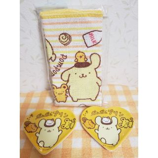 ポムポムプリン(ポムポムプリン)のポムポムプリン キッチンクロス 小皿 セット★(収納/キッチン雑貨)