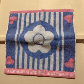 マリークワント(MARY QUANT)のハートストライプデイジー ミニタオル (みずいろ) ハンカチ(ハンカチ)