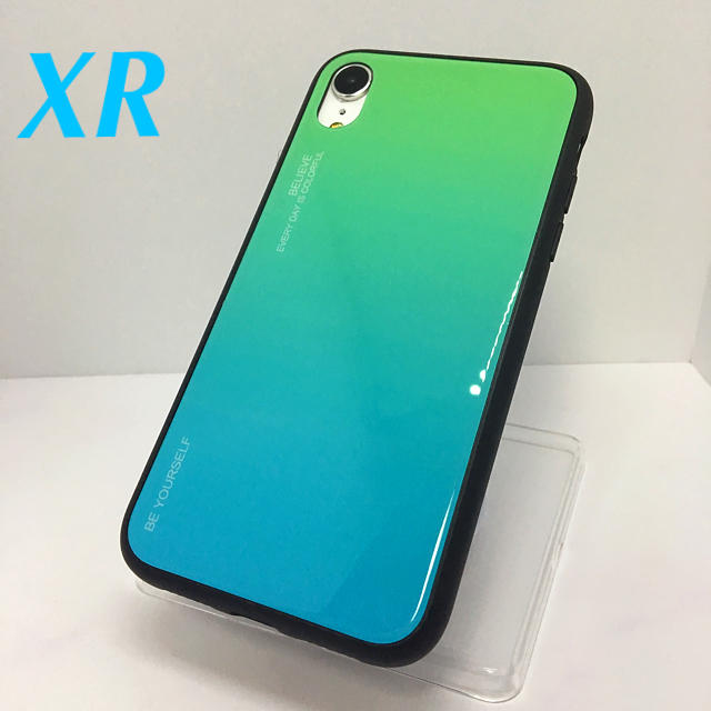 アイフォンXR iPhoneXRケース☆グラデーション☆水色〜緑☆送料無料の通販 by ロゴ's shop｜ラクマ