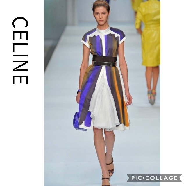 celine(セリーヌ)の【CELINE】個性的　Aラインワンピース　ランウェイ　コレクションライン レディースのワンピース(ひざ丈ワンピース)の商品写真