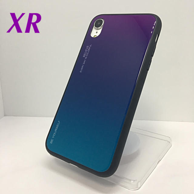 アイフォンXR iPhoneXRケース☆グラデーション☆緑〜紫☆送料無料の通販 by ロゴ's shop｜ラクマ