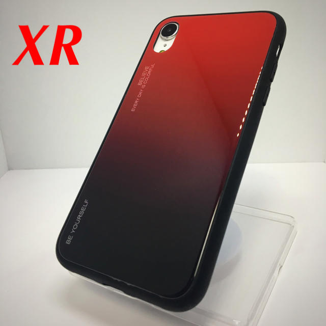 アイフォンXR iPhoneXRケース☆グラデーション☆黒〜赤☆送料無料の通販 by ロゴ's shop｜ラクマ