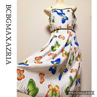 ビーシービージーマックスアズリア(BCBGMAXAZRIA)の【BCBGMAXZRIA】バタフライ柄リゾートワンピース(ひざ丈ワンピース)