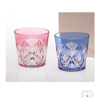 最終値下げ！新品⭐カガミクリスタル　江戸切子　ペア冷酒杯(グラス/カップ)