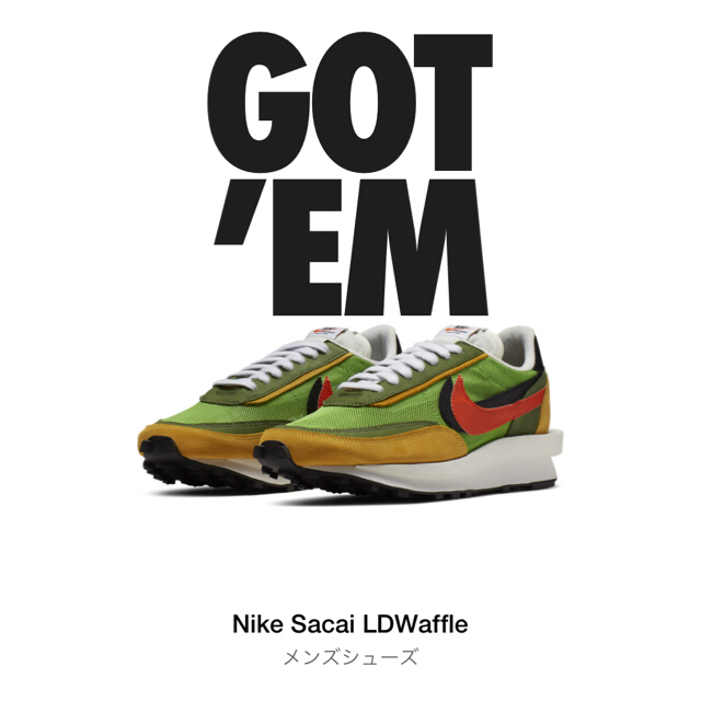 27cm NIKE LDV WAFFLE SACAI “GREEN”