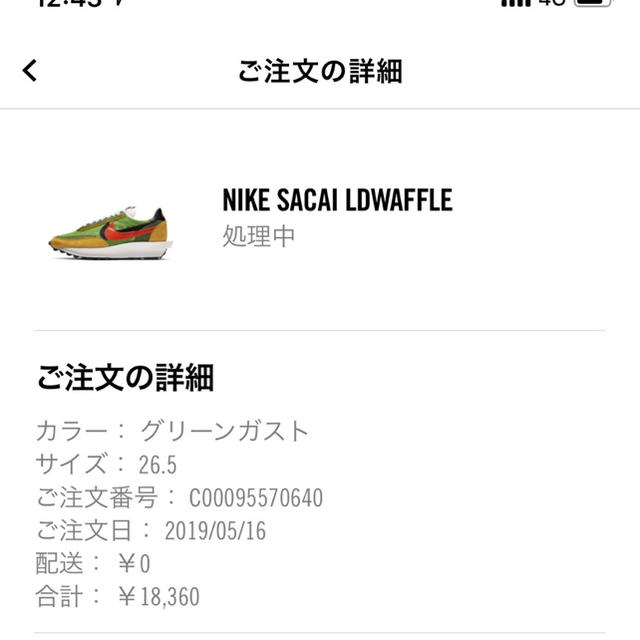 Nike Sacai LDWaffle 26.5cm