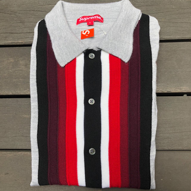 L supreme corner stripe polo sweater 新品